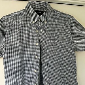 Blue and white checked Short sleeve shirt